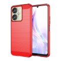 For Xiaomi Poco M6 Brushed Texture Carbon Fiber TPU Phone Case(Red)