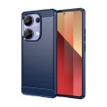 For Xiaomi Poco M6 Pro 4G Brushed Texture Carbon Fiber TPU Phone Case(Blue)