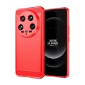 For Xiaomi 14 Ultra Brushed Texture Carbon Fiber TPU Phone Case(Red)
