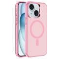 For iPhone 15 Electroplated IMD Magsafe PC Hybrid TPU Phone Case(Pink)