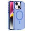 For iPhone 14 Electroplated IMD Magsafe PC Hybrid TPU Phone Case(Blue)
