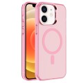 For iPhone 12 Electroplated IMD Magsafe PC Hybrid TPU Phone Case(Pink)