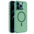 For iPhone 12 Pro Max Electroplated IMD Magsafe PC Hybrid TPU Phone Case(Green)