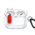 For AirPods Pro 2 DUX DUCIS PECL Series Split Transparent Earphone Case with Hook(Transparent Red)