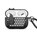 For AirPods Pro 2 DUX DUCIS PECM Series Split Peak Hollow Earphone Case with Hook(Black)