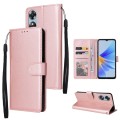 For OPPO A17 4G / A17k 3-Card Slots Multifunctional Leather Phone Case(Rose Gold)