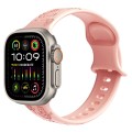 For Apple Watch Ultra 2 49mm Butterfly Flower Embossed Silicone Watch Band(Retro Rose)