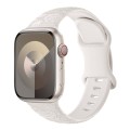 For Apple Watch SE 2023 44mm Rose Embossed Silicone Watch Band(Starlight)