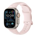 For Apple Watch Ultra 2 49mm Rose Embossed Silicone Watch Band(Pink)