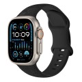 For Apple Watch Ultra 2 49mm Rose Embossed Silicone Watch Band(Black)