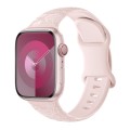 For Apple Watch Series 3 42mm Rose Embossed Silicone Watch Band(Pink)