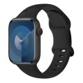 For Apple Watch Series 2 42mm Rose Embossed Silicone Watch Band(Black)