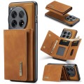 For OnePlus 12 DG.MING M1 Series 3-Fold Multi Card Wallet + Magnetic Phone Case(Brown)