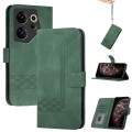 For Tecno Camon 20 Premier Cubic Skin Feel Flip Leather Phone Case(Green)