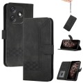 For Tecno Spark 10C Cubic Skin Feel Flip Leather Phone Case(Black)