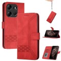 For Tecno Spark Go 2023 Cubic Skin Feel Flip Leather Phone Case(Red)