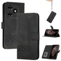 For Tecno Spark Go 2024 Cubic Skin Feel Flip Leather Phone Case(Black)