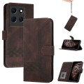 For Infinix Note 30 5G Cubic Skin Feel Flip Leather Phone Case(Brown)