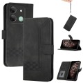 For Infinix Smart 7 HD Cubic Skin Feel Flip Leather Phone Case(Black)