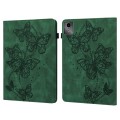 For Lenovo Tab M11 / Xiaoxin Pad 11 2024 Embossed Butterfly Pattern Leather Tablet Case(Green)