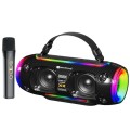 New Rixing NR8806 Portable Outdoor Wireless Bluetooth Speaker RGB Colorful Subwoofer, Style:Single M