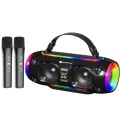 New Rixing NR8806 Portable Outdoor Wireless Bluetooth Speaker RGB Colorful Subwoofer, Style:Dual Mic