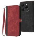 For Tecno Spark 20 Pro Side Buckle Double Fold Hand Strap Leather Phone Case(Red)