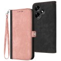 For Infinix Hot 30i Side Buckle Double Fold Hand Strap Leather Phone Case(Pink)