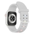 For Apple Watch Series 7 41mm Luminous Colorful Light Silicone Watch Band(Light Grey)