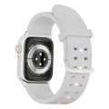 For Apple Watch Series 5 44mm Luminous Colorful Light Silicone Watch Band(Light Grey)
