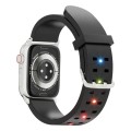 For Apple Watch Series 4 44mm Luminous Colorful Light Silicone Watch Band(Black)