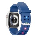 For Apple Watch Series 3 42mm Luminous Colorful Light Silicone Watch Band(Blue)