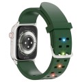 For Apple Watch Series 2 42mm Luminous Colorful Light Silicone Watch Band(Green)
