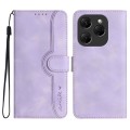 For Tecno Spark 20 Pro Heart Pattern Skin Feel Leather Phone Case(Purple)