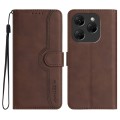 For Tecno Spark 20 Pro Heart Pattern Skin Feel Leather Phone Case(Brown)