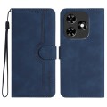 For Tecno Spark Go 2024 Heart Pattern Skin Feel Leather Phone Case(Royal Blue)