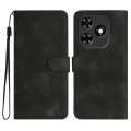 For Tecno Spark Go 2024 Heart Pattern Skin Feel Leather Phone Case(Black)