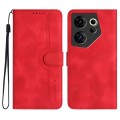 For Tecno Camon 20 Premier Heart Pattern Skin Feel Leather Phone Case(Red)