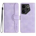 For Tecno Camon 20 Premier Heart Pattern Skin Feel Leather Phone Case(Purple)