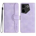 For Tecno Camon 20/20 Pro 4G Heart Pattern Skin Feel Leather Phone Case(Purple)