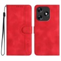 For Tecno Spark 10 4G Heart Pattern Skin Feel Leather Phone Case(Red)