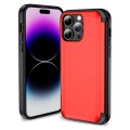 For iPhone 14 Pro 3 in 1 Flip Holder Phone Case(Red)