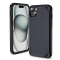 For iPhone 15 3 in 1 Flip Holder Phone Case(Royal Blue)