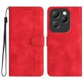 For Infinix Hot 40 Heart Pattern Skin Feel Leather Phone Case(Red)