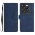 For Infinix Hot 40 Heart Pattern Skin Feel Leather Phone Case(Royal Blue)