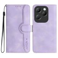 For Infinix Hot 40 Heart Pattern Skin Feel Leather Phone Case(Purple)