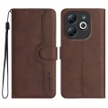 For Infinix Smart 8 Heart Pattern Skin Feel Leather Phone Case(Brown)