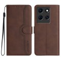 For Infinix Note 30 5G Heart Pattern Skin Feel Leather Phone Case(Brown)