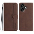 For Infinix Hot 30i Heart Pattern Skin Feel Leather Phone Case(Brown)