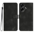 For Infinix Hot 30 Heart Pattern Skin Feel Leather Phone Case(Black)